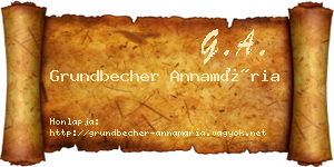 Grundbecher Annamária névjegykártya